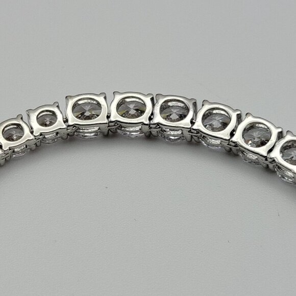 Stunning JCM Clear Cubic Zirconia Collar Necklace Silver Rhodium Plated 20" Adj. - Picture 6 of 7